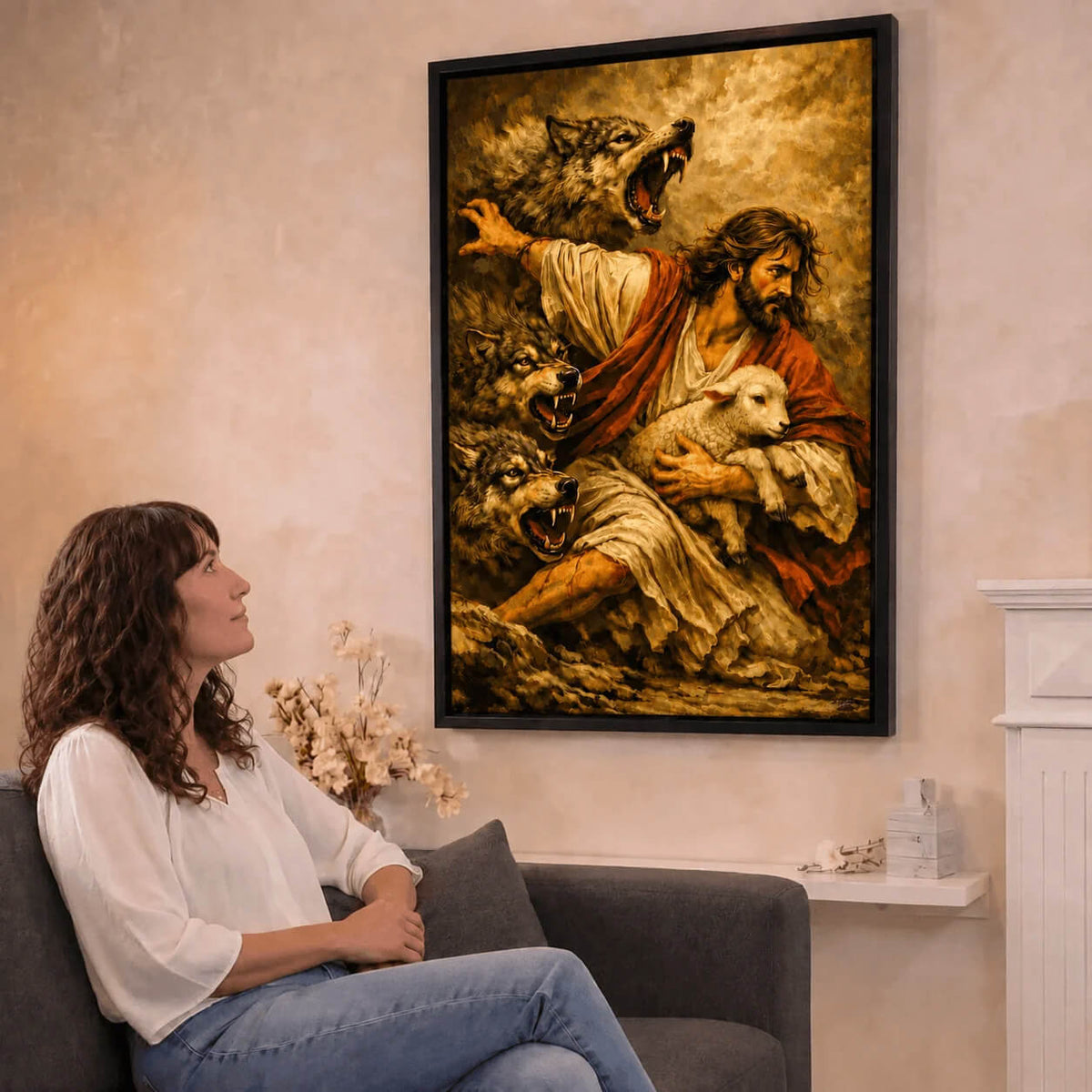 "Under His Protection" Canvas Print